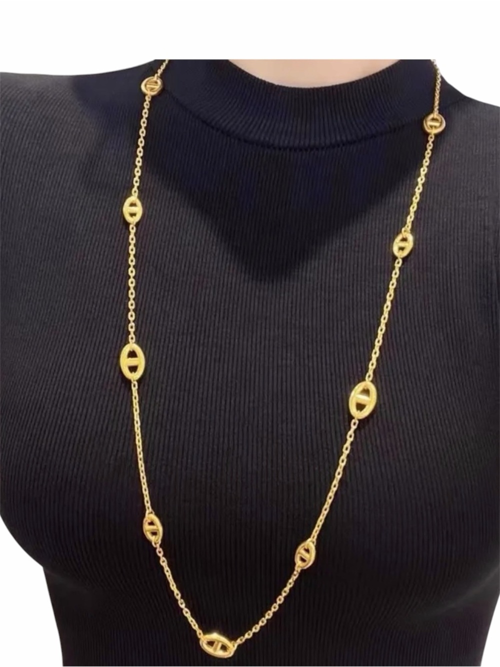Chain Link Necklace - Gold Plated PVD Coated NWT